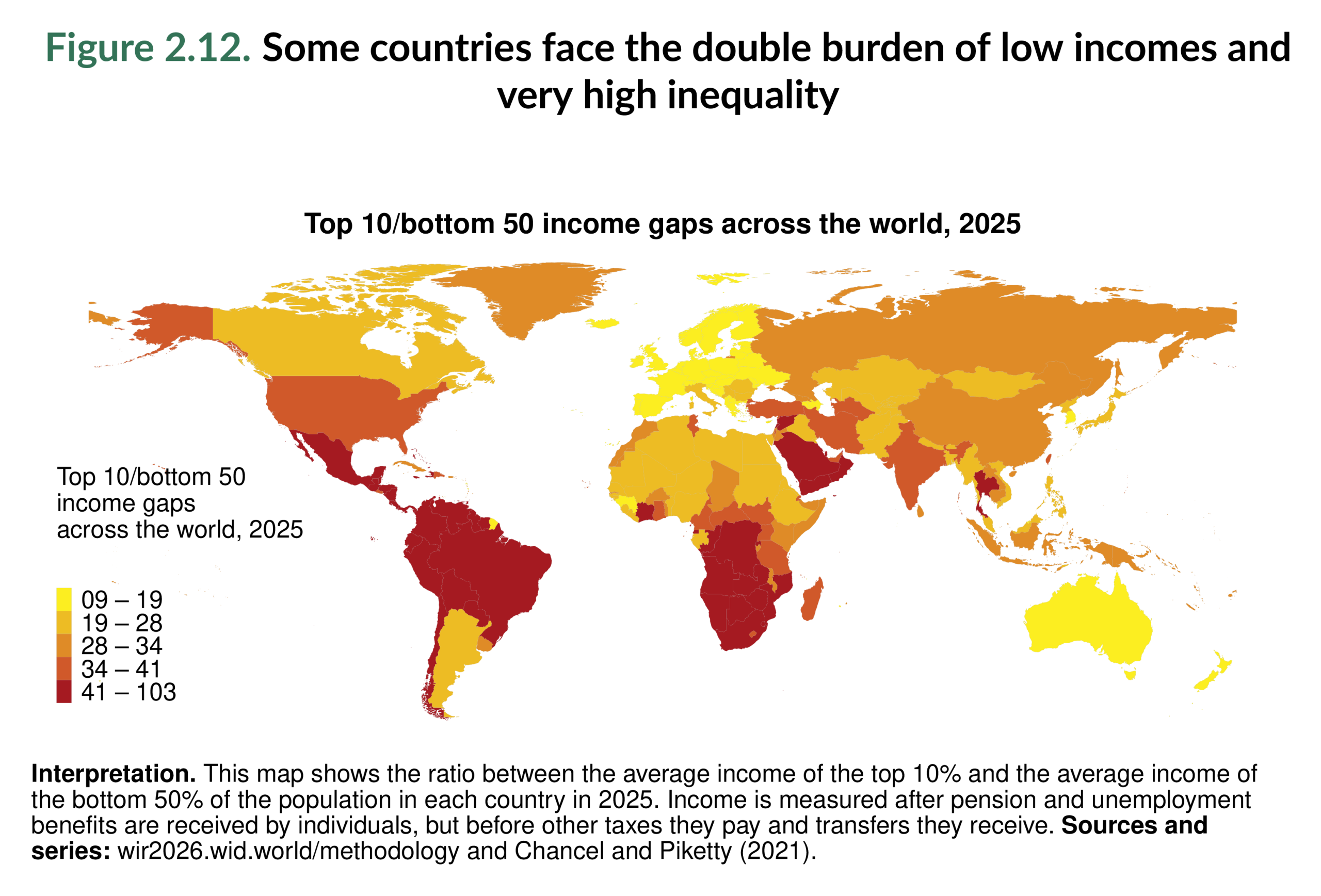 Figure 2.12. Some countries face the double burden of low incomes and very high inequality